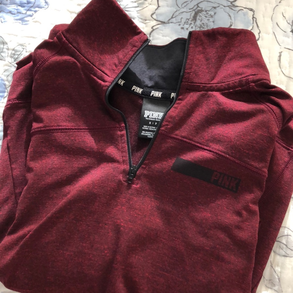 Maroon VS PINK quarter zip up